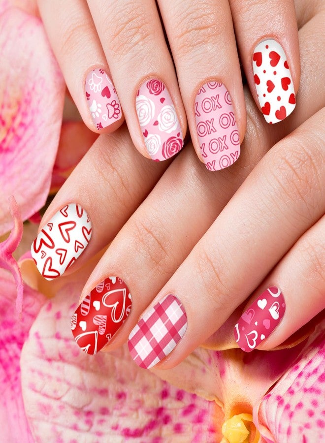 وولاين مجموعة Whaline المكونة من 10 قطع لتزيين الأظافر في عيد الحب، بتصميمات رومانسية على شكل قلب ووردة، مثالية لحفلات الزفاف والذكرى السنوية، أو لتزيين الأظافر بنفسك في صالونات التجميل. - Image 4